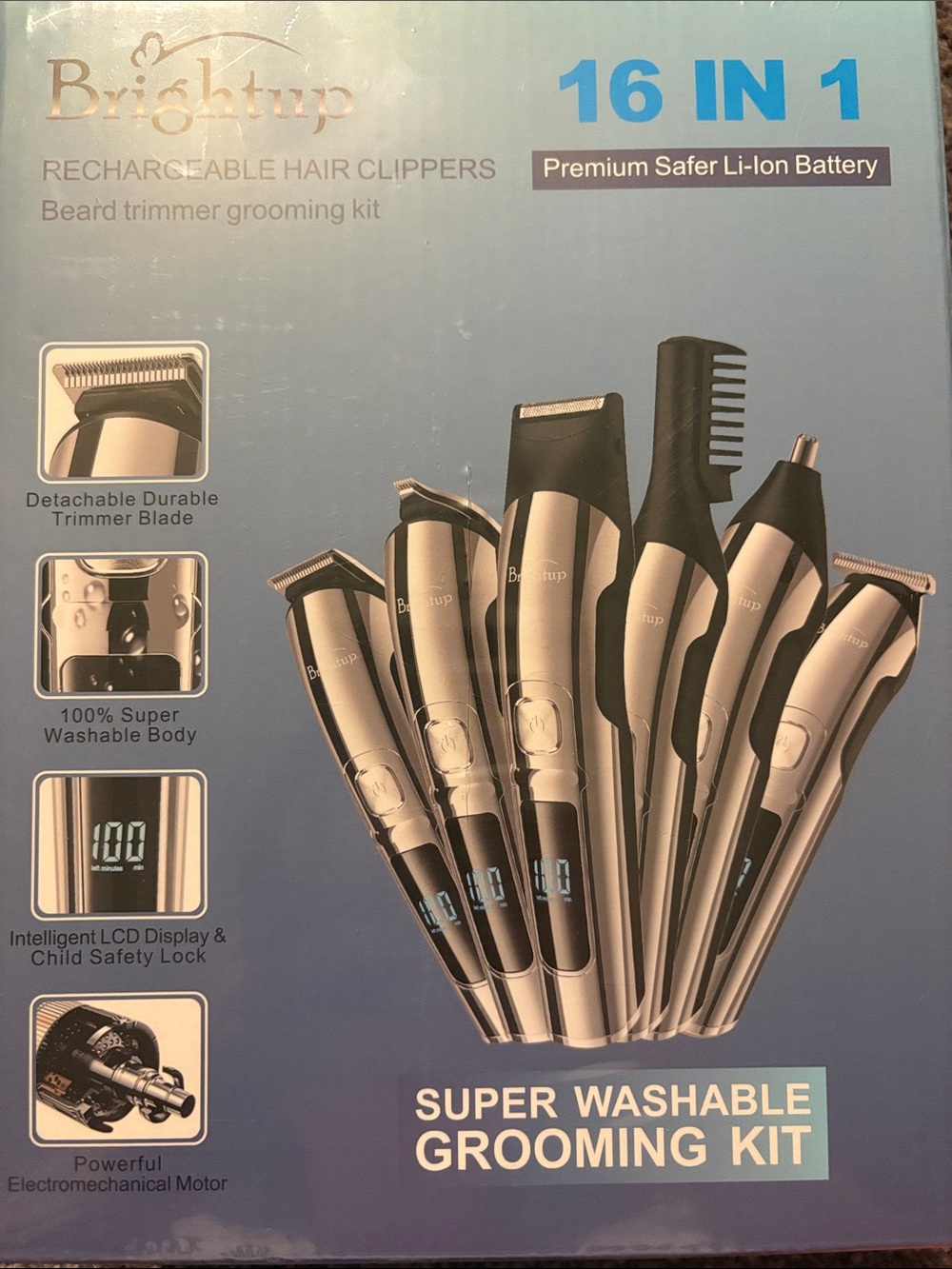 16-in-1 Rechargeable Grooming Kit – Silver/Black